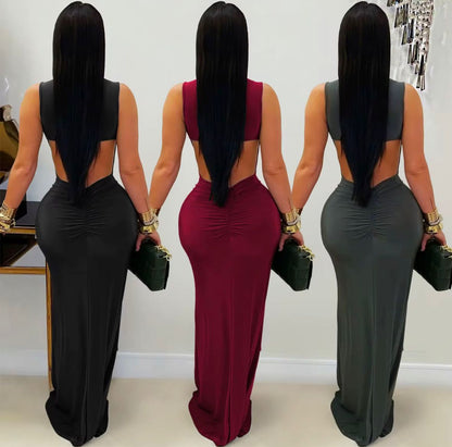 Vestido de Gala Elegante con Nudo Frontal