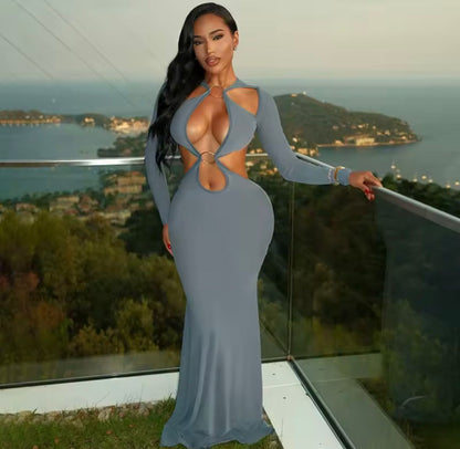 Vestido de Gala Corte Sirena Sexy con Cut-Outs