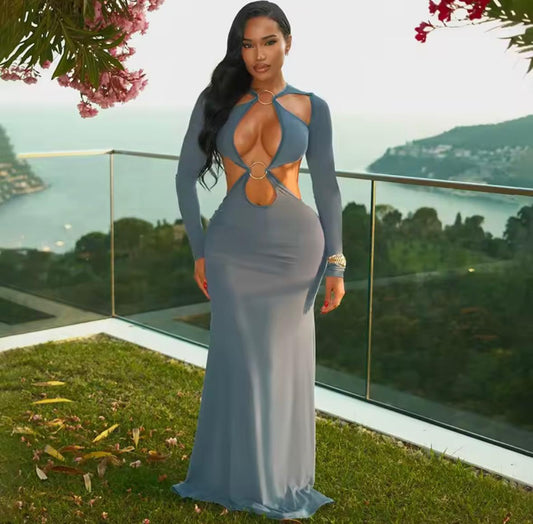 Vestido de Gala Corte Sirena Sexy con Cut-Outs