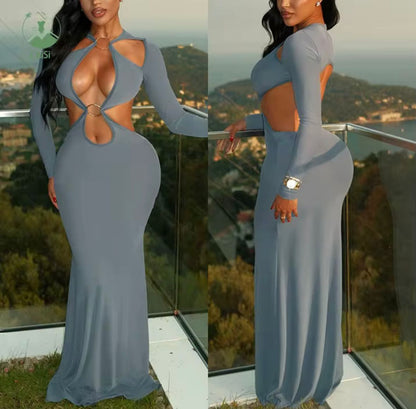 Vestido de Gala Corte Sirena Sexy con Cut-Outs